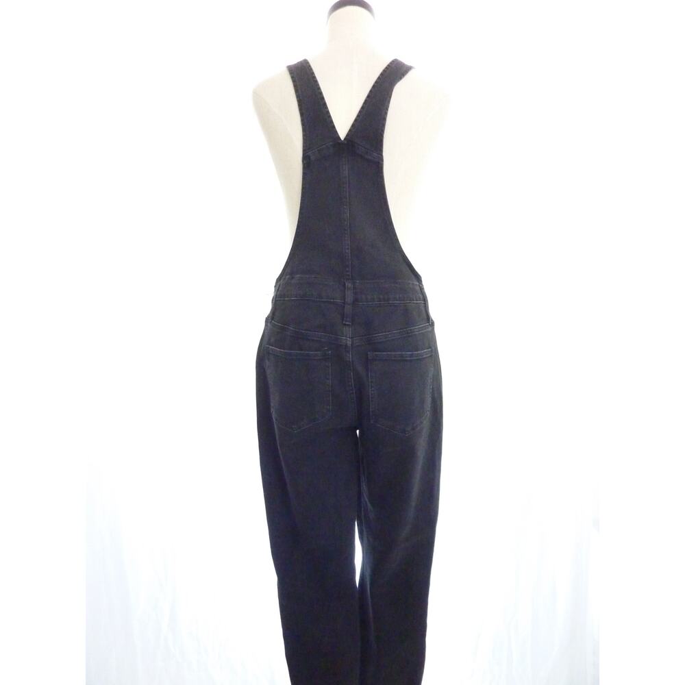 Madewell Black Denim Jean Overalls Medium Size Zip Skinny Lunar Overalls - Picture 3 of 8